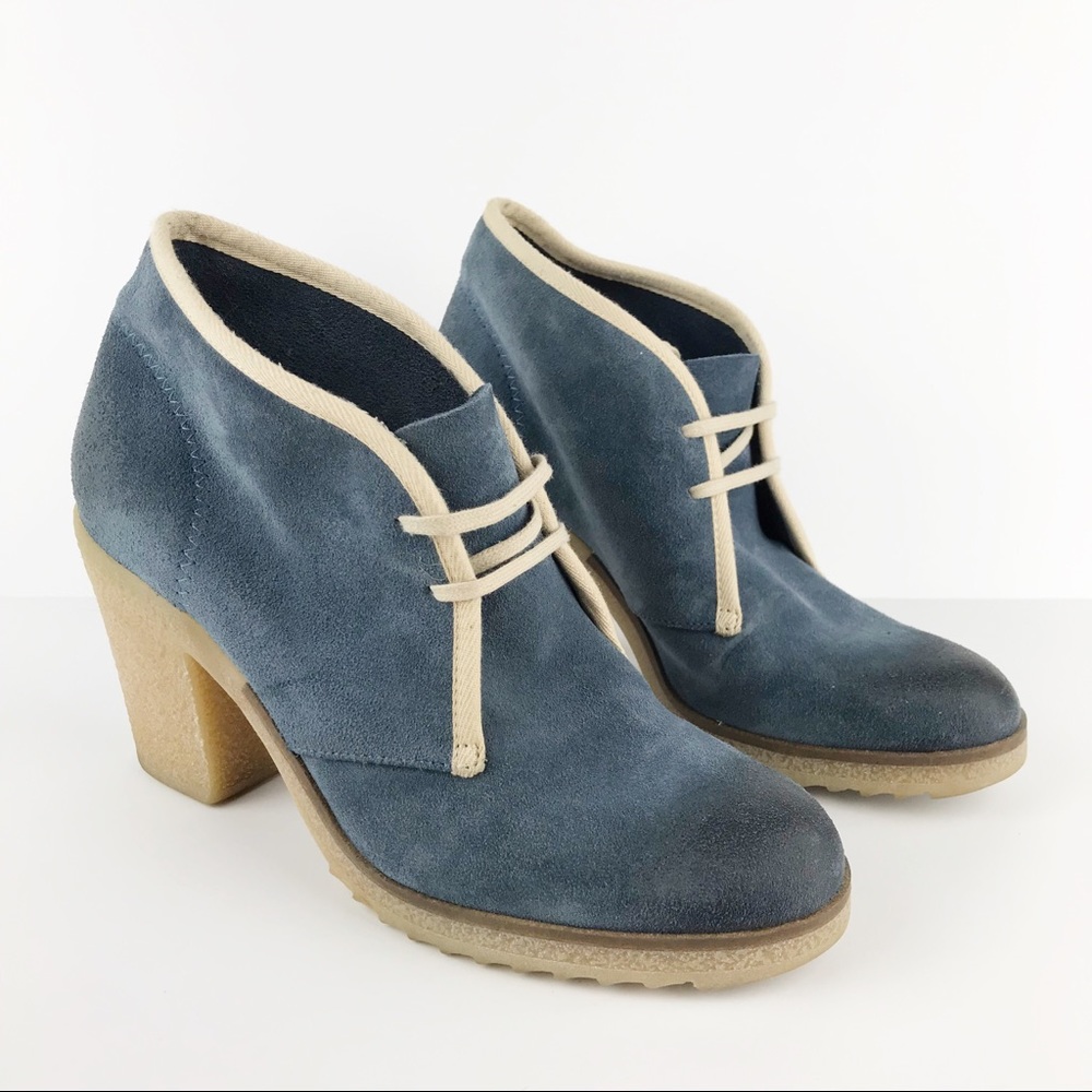 Stylish Blue Suede Ankle Boots